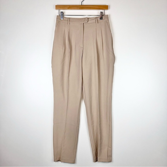 NA-KD Recycled Cropped High Waist Suit Pants In Dark Sand 36 - Picture 4 of 11